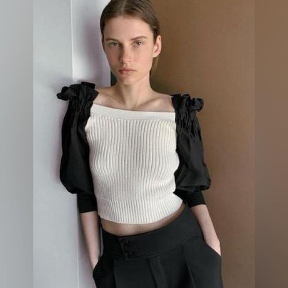 NWOT ZARA Mixed Sweater Bloggers Favorite Size large